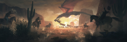 2019 absurd_res claws day detailed_background digital_media_(artwork) dragon equid equine feral gun hi_res horn horse human mammal membrane_(anatomy) membranous_wings outside quentinvcastel ranged_weapon scales scalie sky spines train vehicle weapon western_dragon wings wyvern // 3937x1298 // 7.4MB