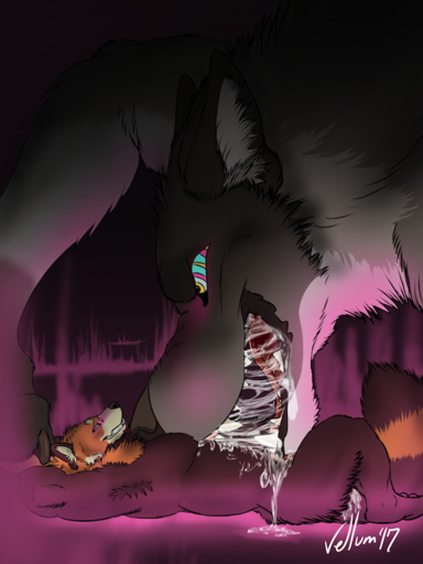 3:4 ailurid ambiguous_gender arms_above_head bodily_fluids canid canine canis duo hypnosis mammal mind_control open_mouth pinned red_panda saliva saliva_string size_difference teeth teeth_showing tongue vellum wolf // 600x800 // 541.1KB