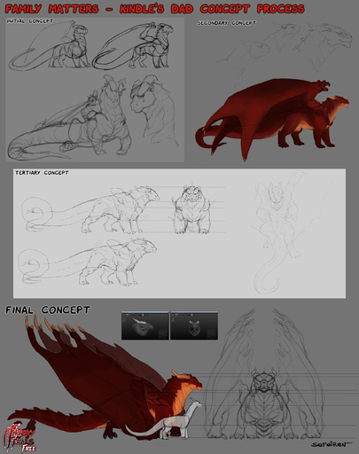 2015 absurd_res claws concept_art conditional_dnp dragon duo english_text feral green_eyes hi_res horn kindle's_dad male membrane_(anatomy) membranous_wings multiple_images red_body red_scales scales scalie sefeiren size_difference sketch solo text thick_tail vera_(sefeiren) wings // 2200x2781 // 1.9MB