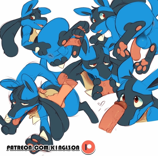 anal anal_penetration anthro anus butt canid canine erection genitals hi_res k1ngl30n lucario male mammal nintendo oral penetration penis pokemon pokemon_(species) simple_background video_games white_background // 1280x1266 // 237.5KB