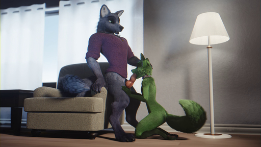 16:9 3d_(artwork) 3d_animation animated anthro anthro_on_anthro anthro_penetrated anthro_penetrating anthro_penetrating_anthro armchair blue_(ruaidri) blue_body bottomless bottomless_male canid canine canis chair clothed clothednude clothed_male_nude_male clothing collar digital_media_(artwork) duo erection fellatio fluffy fluffy_tail fox furniture gale_(ruaidri) girly green_body hand_on_head hand_on_leg hand_on_thigh hi_res kneeling kneeling_oral_position knot larger_male male malemale male_penetrated male_penetrating male_penetrating_male mammal no_sound nude oral oral_penetration penetration penile penile_penetration ruaidri sex short_playtime size_difference smaller_male smaller_penetrated standing webm widescreen wolf // 1920x1080, 3.7s // 631.2KB
