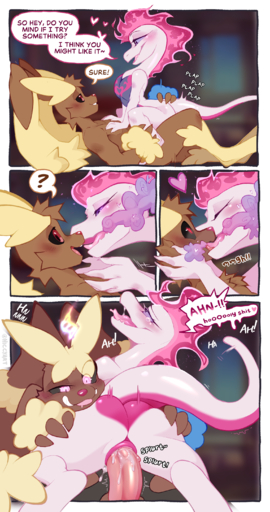 absurd_res anthro blush bodily_fluids comic conditional_dnp cum cum_in_pussy cum_inside duo female french_kissing generation_4_pokemon generation_7_pokemon genital_fluids genitals hi_res hiccyart kissing lopunny male malefemale mega_evolution mega_lopunny moan onomatopoeia penetration penis pheromones pokemon_(species) salazzle sex sound_effects speech_bubble text tongue tongue_out vaginal vaginal_penetration video_games // 1558x2954 // 2.7MB