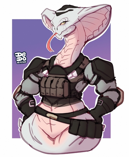 2020 agent_torque anthro apode clothing dedoarts draconcopode featureless_crotch female forked_tongue green_eyes hi_res legless looking_at_viewer naga reptile scalie serpentine simple_background smile snake snake_hood solo tongue tongue_out video_games viper_(x-com) x-com x-com:_chimera_squad // 1500x1824 // 288.4KB