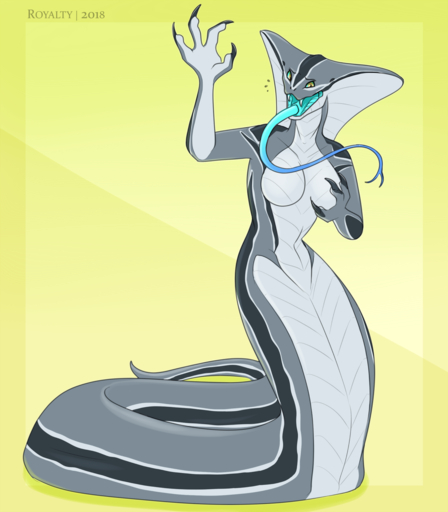 anthro apode blue_tongue breasts claws draconcopode fangs featureless_breasts female grey_body grey_scales hi_res implied_transformation legless long_tongue naga non-mammal_breasts open_mouth reptile royalty_(artist) scales scalie serpentine sharp_teeth six_(onom) snake snake_hood solo teeth tongue video_games viper_(x-com) wide_hips x-com // 1399x1600 // 897.2KB