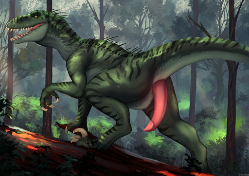 2019 3_toes alternate_species animal_genitalia big_penis biped black_eyes claws cloaca day digital_media_(artwork) dinosaur dradmon dromaeosaurid erection feet feral forest genitals glans green_body green_skin green_stripes hi_res hondra indoraptor jurassic_park jurassic_world looking_at_viewer male open_mouth outside penis pink_penis pink_tongue plant pubic_boot pupils raised_tail reptile scalie sharp_claws sharp_teeth shrub side_view signature slit slit_pupils solo spikes standing striped_body stripes talons tapering_penis teeth theropod toe_claws toes tongue tree universal_studios white_claws yellow_sclera // 1754x1240 // 2.2MB
