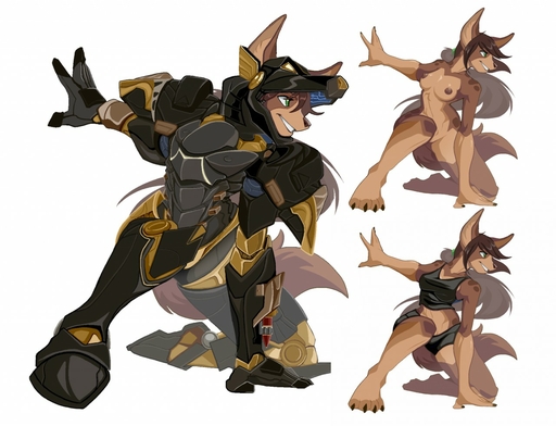 2018 action_pose anthro anubian_jackal anubis armor blizzard_entertainment breasts brown_hair canid canine canis conditional_dnp deity digital_media_(artwork) egyptian_mythology female green_eyes hair jackal machine mammal middle_eastern_mythology model_sheet mythology nipples nude overwatch pharah_(overwatch) pose power_armor rocket scappo solo tsenaya video_games // 1280x981 // 186.3KB