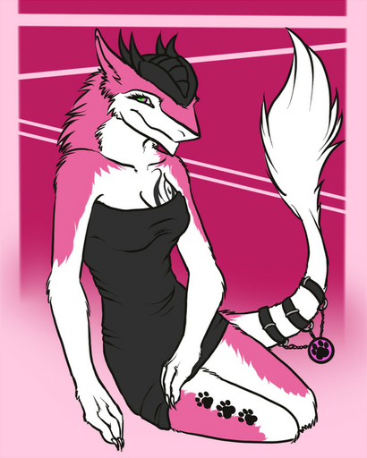 4:5 abstract_background anthro clothing danji-isthmus dress female horn krysune looking_at_viewer mammal multicolored_eyes murgal pink_theme sergal simple_background solo tail_pendant tattoo // 640x800 // 106.4KB