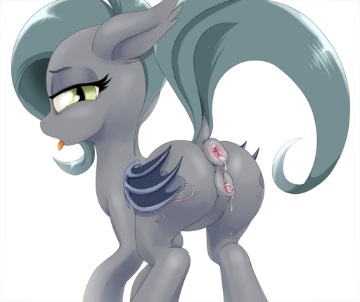 2014 after_sex anus bat_pony bodily_fluids butt chiropteran clitoral_winking clitoris cum cum_in_ass cum_in_pussy cum_inside cutie_mark digital_media_(artwork) equid equine fan_character female feral fur gaping gaping_anus genital_fluids genitals grey_body grey_fur hair half-closed_eyes hasbro horse hybrid looking_at_viewer looking_back mammal membrane_(anatomy) membranous_wings my_little_pony narrowed_eyes open_mouth pony puffy_anus pussy raised_tail simple_background solo stoic5 tongue white_background wings // 1280x1076 // 646.4KB