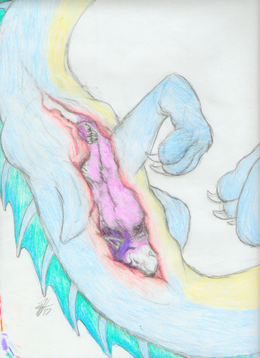 abigail_(galloviking) anthro aquatic_dragon blue_body blue_scales dragon duo felid feline female feral fur hi_res internal lynx mammal marine nude open_mouth oral_vore pink_body pink_fur purple_body purple_fur scales scalie sereina simple_background size_difference smile swallowing traditional_media_(artwork) vellum vore white_background white_body white_fur yellow_body yellow_scales // 930x1280 // 2.6MB
