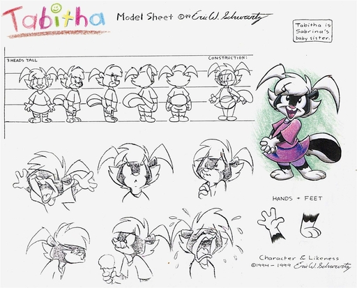 1999 anthro black_body black_fur clothed clothing cub english_text eric_schwartz female fur hair hi_res mammal mephitid model_sheet sabrina_online skunk solo striped_skunk tabitha_(sabrina_online) text webcomic webcomic_character white_body white_fur white_hair young // 1600x1290 // 278.3KB