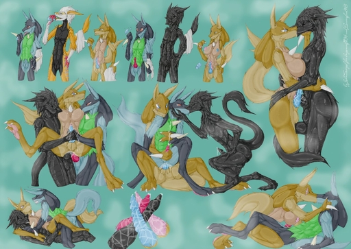 alternate_color anal anthro balls bath bathhouse beverage bodily_fluids breasts canid canine cum diphallism double eclipse_the_lucario_(character) erection food frottage genital_fluids genitals group gynomorph gynomorph_penetrating handjob intersex intersex_penetrating johnsergal johnsergal_(character) kissing licking lucario male male_penetrating mammal multi_genitalia multi_penis nintendo penetration penile penis pokemon pokemon_(species) rubber sergal sex simple_background tongue tongue_out transformation transformation_through_sex video_games zenkari_the_lucario_(character) // 1280x908 // 286.2KB