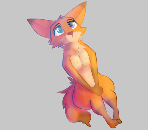 2020 absurd_res anthro blue_eyes breasts canid canine cheek_tuft dipstick_ears dipstick_tail facial_tuft female fox fur grey_background hi_res leg_markings mammal markings multicolored_ears multicolored_tail nipples nude orange_body orange_fur red_fox simple_background sitting socks_(marking) solo tail_markings tuft vulpes zhanbow // 3217x2818 // 2.8MB