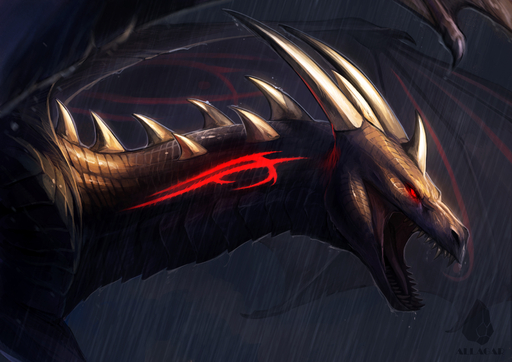 2019 absurd_res allagar ambiguous_gender digital_media_(artwork) dragon feral headshot_portrait hi_res horn membrane_(anatomy) membranous_wings open_mouth portrait scales scalie solo spines teeth tongue western_dragon wings // 3508x2480 // 1.1MB