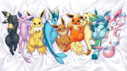 <3 <3_eyes all_nine_eeveelutions ambiguous_gender anus beady_eyes bed blue_eyes blush bodily_fluids brown_eyes brown_pawpads butt detailed_background dipstick_tail eevee eeveelution elemental_creature espeon female feral fin flareon flora_fauna fluffy fluffy_tail furniture genitals glaceon gloves_(marking) group half-closed_eyes hi_res jolteon leafeon leg_markings legs_up looking_at_viewer looking_back lying markings multicolored_tail narrowed_eyes neck_tuft nervous nintendo on_back on_bed on_front open_mouth pawpads pink_pawpads plant pokemon pokemon_(species) presenting presenting_hindquarters presenting_pussy purple_eyes pussy raised_tail red_eyes saliva saliva_string silma smile socks_(marking) sploot spread_pussy spreading sweat sylveon tail_fin take_your_pick tuft umbreon vaporeon video_games // 1941x1080 // 2.0MB