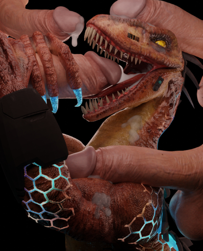 3d_(artwork) balls bestiality big_penis big_tongue bodily_fluids cum cum_in_mouth cum_inside cum_on_arm cum_on_face cum_on_neck cum_on_penis cybernetics cyborg digital_media_(artwork) dinosaur dromaeosaurid ejaculation erection fellatio female female_penetrated feral feral_penetrated gangbang genital_fluids genitals group group_sex hi_res human human_on_feral human_penetrating human_penetrating_feral humanoid_genitalia humanoid_penis interspecies long_tongue machine male malefemale male_on_feral male_penetrating male_penetrating_female mammal nude open_mouth oral oral_invitation oral_penetration penetration penile penis penis_on_face reptile reptilligator riptor scalie sex simple_background smile theropod tongue tongue_out velociraptor video_games // 1920x2374 // 7.1MB
