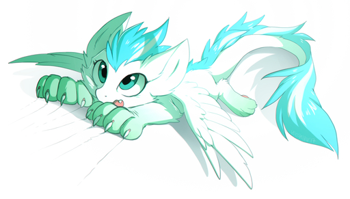 blue_eyes blue_hair claws dragon feathered_dragon feathered_wings feathers female feral fur furred_dragon hair hioshiru patch_(ask-patch) paws simple_background smile solo white_background wings // 1501x853 // 653.4KB