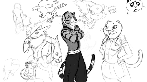 16:9 anthro blaze_the_cat canid canine clothed clothing crossover digimon_(species) domestic_cat duo eulipotyphlan felid feline felis female fur giant_panda hedgehog hi_res mammal master_po_ping master_tigress mature_anthro mature_female meme monochrome nicole_watterson pantherine renamon sabrotiger sanic sketch sketch_page solo tiger ursid widescreen // 1920x1080 // 886.3KB