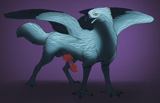 2017 4_toes animal_genitalia animal_penis anisodactyl avian balls beak bird_feet black_balls black_beak black_body black_eyes black_feathers black_fur blue_body blue_feathers blue_pawpads bodily_fluids canid canine canine_penis claws digital_media_(artwork) feathered_wings feathers feet feral fluffy fluffy_tail front_view full-length_portrait fur genital_fluids genitals gryphon knot looking_at_viewer male mammal mythological_avian mythology pawpads paws penis portrait precum purple_background quadruped red_penis sheath simple_background solo spread_wings talons thaine toe_claws toes wings yaroul yellow_sclera // 1280x826 // 111.5KB
