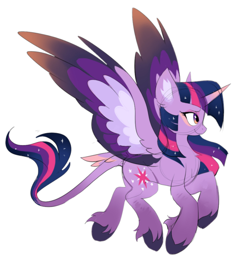 2018 cutie_mark digital_media_(artwork) equid equine feathered_wings feathers female feral fur hair hioshiru horn horse mammal simple_background solo twilight_sparkle_(mlp) white_background winged_unicorn wings // 911x994 // 330.0KB