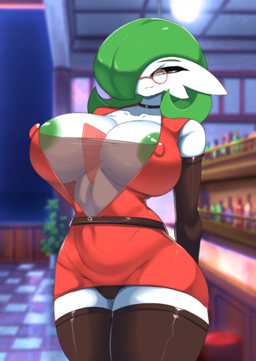 <3 absurd_res areola ashraely big_breasts blush bottomwear breasts camel_toe clothed clothing curvy_figure digital_media_(artwork) female fingers gardevoir genitals gloves green_areola green_hair green_nipples hair handwear hi_res huge_breasts humanoid inside looking_at_viewer nintendo nipples not_furry pokemon pokemon_(species) pokemorph red_eyes rubber simple_background skirt smile solo thick_thighs video_games voluptuous wide_hips // 2397x3377 // 7.0MB