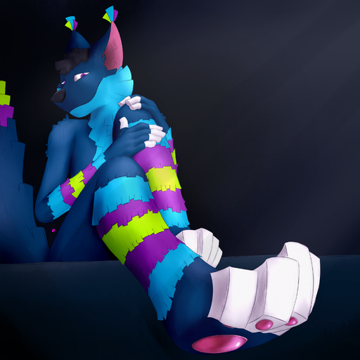 1:1 4_toes absurd_res animate_inanimate anthro feet foot_focus hi_res living_piñata looking_at_viewer male nude pawpads paws piñata schizy solo square_paws sten_fletcher toes // 3000x3000 // 6.2MB