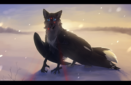 2015 ambiguous_gender avian black_body black_feathers black_fur black_nose blue_eyes canid canine canis claws day detailed_background ear_piercing enfield feathered_wings feathers feral fluffy fluffy_tail fur grey_body grey_fur hioshiru hioshiru_(character) hybrid looking_at_viewer mammal nude outside paws piercing quadruped restricted_palette snow snowing solo standing talons white_body white_fur wings wolf // 1200x781 // 540.5KB