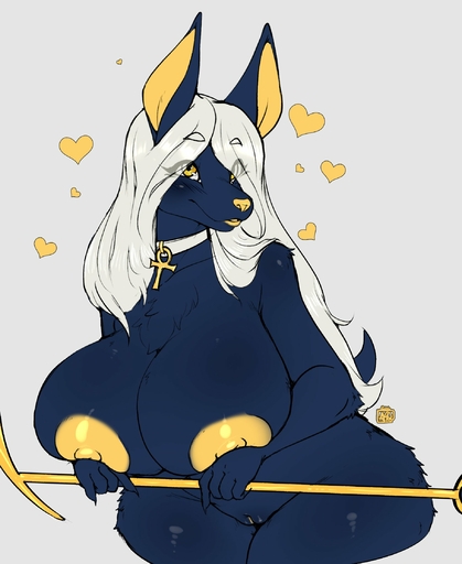 2018 <3 anthro anubian_jackal avante92 big_breasts blue_body blue_fur breasts canid canine canis curvy_figure female fur genitals hair hi_res huge_breasts jackal mammal nipples peach_pussy pussy simple_background solo voluptuous white_hair wide_hips yellow_eyes yellow_nipples yellow_nose yellow_pussy // 1822x2229 // 247.5KB
