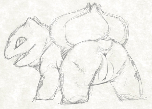 2015 anus bulbasaur butt elemental_creature female feral flora_fauna genitals graphite_(artwork) looking_at_viewer monochrome nintendo nude pencil_(artwork) plant pokemon pokemon_(species) presenting presenting_hindquarters pussy scalie simple_background sketch smile solo traditional_media_(artwork) video_games yaroul // 873x630 // 476.0KB