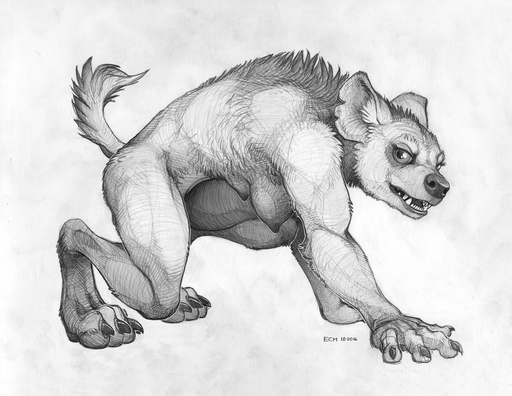 2016 4_fingers 4_toes anthro armpit_hair body_hair breasts digitigrade ecmajor feet female fingers fur greyscale hyaenid mammal monochrome nipples nude open_mouth simple_background sketch smile solo spotted_hyena teeth toes white_background // 1349x1044 // 1.3MB