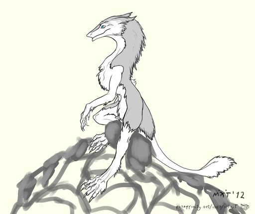 2012 crouching male mammal mixit nude sergal side_view simple_background sitting solo // 1238x1042 // 197KB