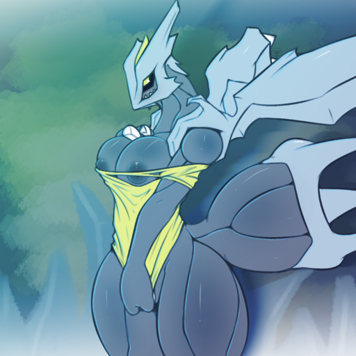 1:1 2014 anthro anthrofied areola avante92 big_breasts blush bottomless breasts clothed clothing clothing_pull covering covering_crotch covering_self dragon embarrassed female hi_res kyurem legendary_pokemon looking_at_viewer nipples non-mammal_breasts normal_kyurem pokemon_(species) pokemorph scalie shirt shirt_pull solo standing teeth topwear topwear_pull video_games // 1800x1800 // 1.8MB