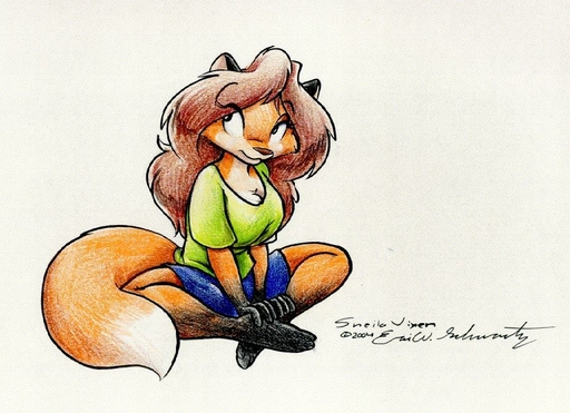2004 anthro big_breasts breasts canid canine eric_schwartz female fox mammal sheila_vixen simple_background solo source_request white_background // 920x666 // 158.1KB