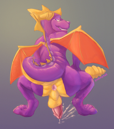 activision anthro anus balls bodily_fluids butt cum dragon erection genital_fluids genitals hi_res humanoid_genitalia humanoid_penis looking_at_viewer looking_back male nude penis perineum presenting presenting_hindquarters pullmytail raised_tail scalie simple_background solo spyro spyro_the_dragon video_games western_dragon // 1778x2000 // 5.4MB