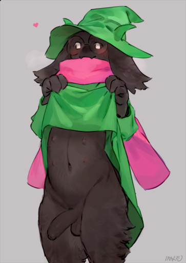 1boy anthro bebebebebe belly black_fur blush bottomless deltarune femboy foreskin furry glasses goat hat heart humanoid_penis male male_only nipples nude penis ralsei small_penis solo sweat testicles text thick_thighs trap uncut washletmskm watermark wide_hips // 636x898 // 402.3KB