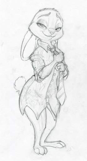 2016 anthro barefoot biped bottomless clothed clothing disney feet female fur graphite_(artwork) half-closed_eyes head_tuft judy_hopps lagomorph leporid looking_at_viewer mammal narrowed_eyes necktie pencil_(artwork) rabbit ruaidri scut_tail shirt simple_background smile solo standing topwear traditional_media_(artwork) tuft white_background zootopia // 602x1104 // 1020KB