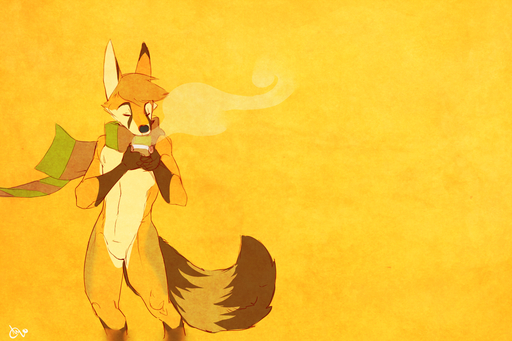 3:2 anthro canid canine eyes_closed fox male mammal nude orange_theme patto ryke scarf solo steam // 1500x1000 // 1.3MB