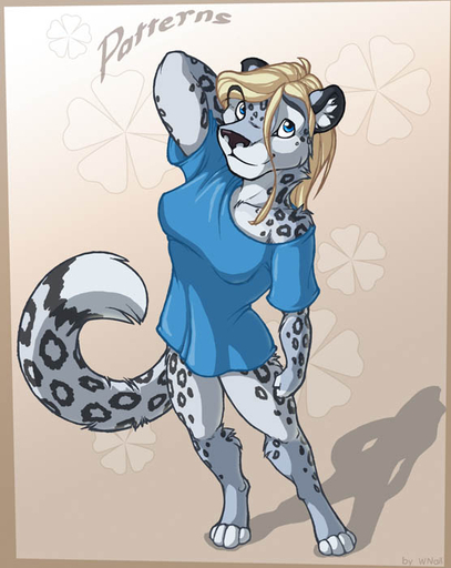 2008 anthro breasts clothing digital_media_(artwork) felid female leopard_spots mammal pantherine patterns_(character) shirt snow_leopard solo spots standing teenager topwear wolfy-nail young // 556x700 // 84.4KB