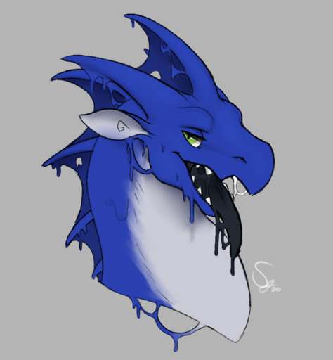 absurd_res colored dragon feral fin firondraak goo_creature hi_res looking_at_viewer male open_mouth portrait scafen_(artist) solo tongue // 2542x2744 // 1.7MB