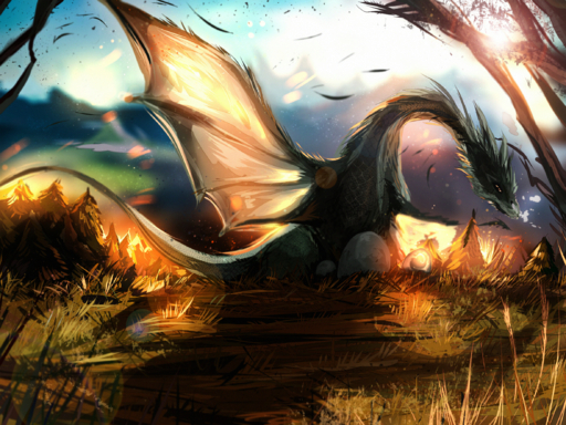 2015 4:3 ambiguous_gender day detailed_background digital_media_(artwork) dragon feral hi_res outside plant ryky sky solo tree wings wyvern // 2356x1767 // 8.5MB