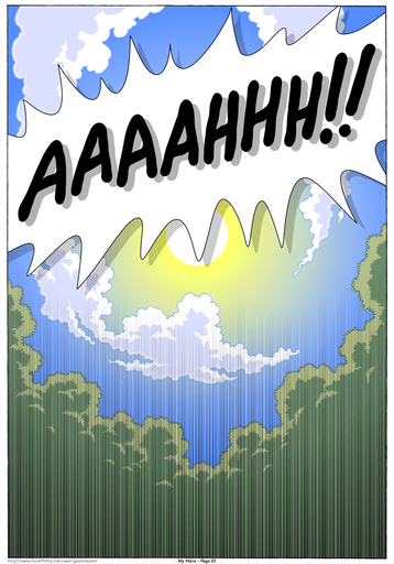! 2015 cloud comic dialogue english_text forest geminisaint hi_res light nature outside plant screaming sky sun sunlight text tree zero_pictured // 896x1280 // 372.7KB