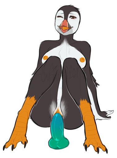 2017 alcid anthro areola atlantic_puffin avian beak bird black_body black_feathers breasts butt claws clitoris dildo dildo_sitting feathers female genitals lari masturbation nipples non-mammal_breasts nude one_eye_closed open_mouth orange_nipples orange_pussy pearl_(boolean) penetration puffin pussy sex_toy shysiren simple_background solo toe_claws toying_self vaginal vaginal_masturbation vaginal_penetration white_background white_body white_feathers wink // 627x846 // 167.1KB