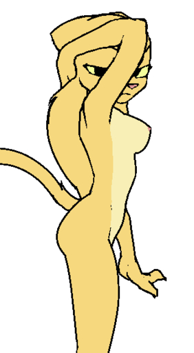 anthro bethesda_softworks biped breasts felid female filthypally fur hair khajiit long_hair looking_at_viewer mammal nipples nude pink_nose prequel raised_arm raised_tail rajirra side_view simple_background solo the_elder_scrolls video_games webcomic webcomic_character white_background yellow_body yellow_fur yellow_sclera // 319x580 // 7.3KB