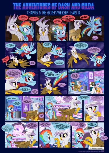 2014 avian bad_friends beak blue_body blue_eyes blue_fur blue_hair bottle brown_hair cinnamon_bun comic cutie_mark dialogue digital_media_(artwork) duo_focus eating english_text equid equine factory fancypants_(mlp) feathered_wings feathers female fleur_de_lis_(mlp) flying food friendship_is_magic fur gilda_(mlp) glass group gryphon hair hasbro hi_res horn horse inside jewelry makeup mammal multicolored_hair multicolored_tail my_little_pony mythological_avian mythology open_mouth outside pegasus pink_hair purple_eyes rainbow_dash_(mlp) rainbow_hair rainbow_tail scared scarf snow sorc star stealing text trash_can url window wings winter yellow_eyes // 1248x1749 // 1.9MB