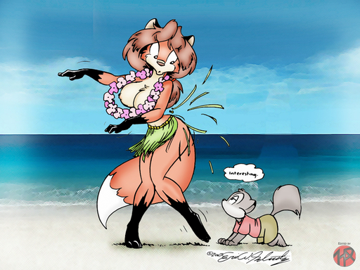 2007 4:3 age_difference anthro baby beach breasts brown_hair canid canine canis casual_exposure clothed clothing cloud collaboration color_edit colored cub dancing detailed_background dipstick_tail duo edit eric_schwartz female fox fur furnaut gloves_(marking) grass_skirt grey_body grey_fur hair half-closed_eyes hawaii hula hybrid lei male mammal markings multicolored_tail narrowed_eyes naturally_censored nipple_tuft nude older_female orange_body orange_fur outside rodent sabrina_online sand sciurid sea seaside sheila_vixen sky timothy_squirrel-woolfe topless tree_squirrel tuft wardrobe_malfunction water webcomic webcomic_character wolf young younger_male // 1024x768 // 825.8KB