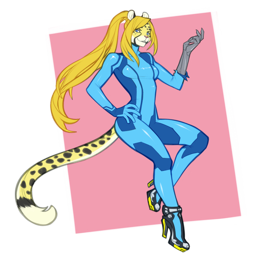 1:1 2016 anthro biped blonde_hair breasts cheetah clothed clothing cosplay cybernetics cyborg felid feline female footwear fur hair hi_res high_heels long_hair machine mammal metroid nintendo ponytail samus_aran shoes small_breasts solo spearfrost spots spotted_body spotted_fur sydea tight_clothing video_games zero_suit // 1500x1500 // 671.2KB