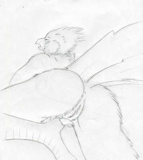 2011 anthro anus avian beak bird feathers female genitals monochrome nude presenting pussy raised_tail ruaidri sketch solo tail_feathers // 614x685 // 38.5KB