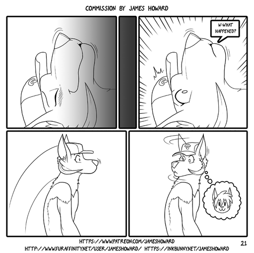 anthro ash_ketchum canid canine canis comic confusion dialogue digital_drawing_(artwork) digital_media_(artwork) english_text eyes_closed greyscale hi_res james_howard male mammal monochrome simple_background solo speech_bubble text thought_bubble url video_games waking_up wolf // 1821x1809 // 792.6KB