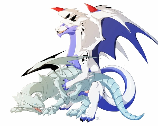 5:4 blue-eyes_white_dragon blue_eyes claws dragon duel_monster duez duo erection feral feral_on_feral genitals male markings membrane_(anatomy) membranous_wings patto penis scalie sex simple_background white_background white_body wings // 1280x1024 // 144.5KB