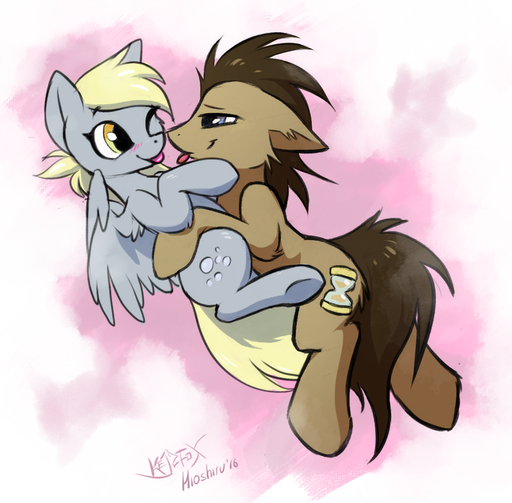 2016 blonde_hair blue_eyes blush brown_hair derpy_hooves_(mlp) doctor_whooves_(mlp) duo equid equine feathered_wings feathers female feral fur grey_body grey_feathers grey_fur hair hioshiru hooves horse kejifox male mammal nude pegasus simple_background tan_body tan_fur tongue wings yellow_eyes // 1074x1056 // 1.0MB