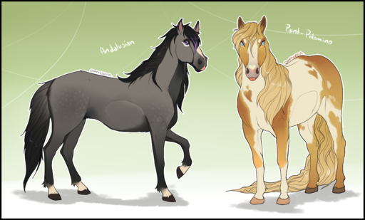 ambiguous_gender black_border black_hair blonde_hair border compass_(artist) duo english_text equid equine feral fur grey_body grey_fur hair horse looking_aside looking_at_viewer mammal nude outline standing tan_body tan_fur text tongue tongue_out white_body white_fur // 1210x731 // 881.7KB